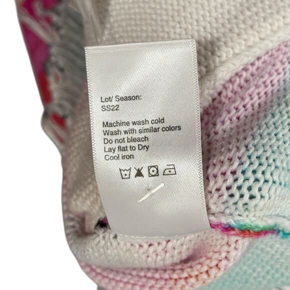 R13 Women's XS Distressed Edge Oversized Cardigan Rainbow Multi Stripe Leopard - Picture 10 of 13